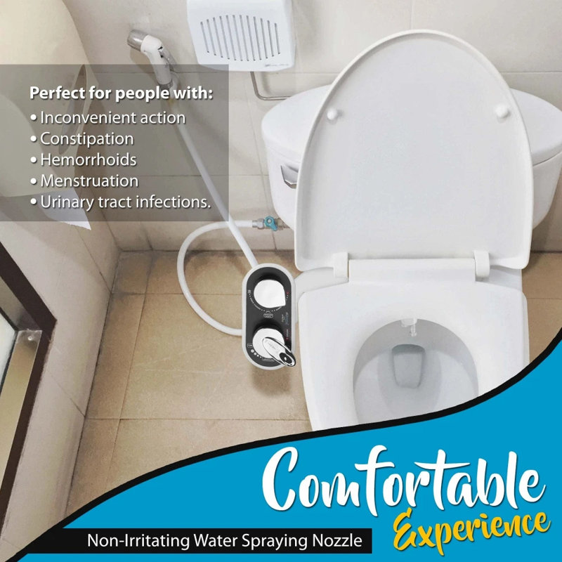 Elongated Toilet Seat Bidet with Faucet
