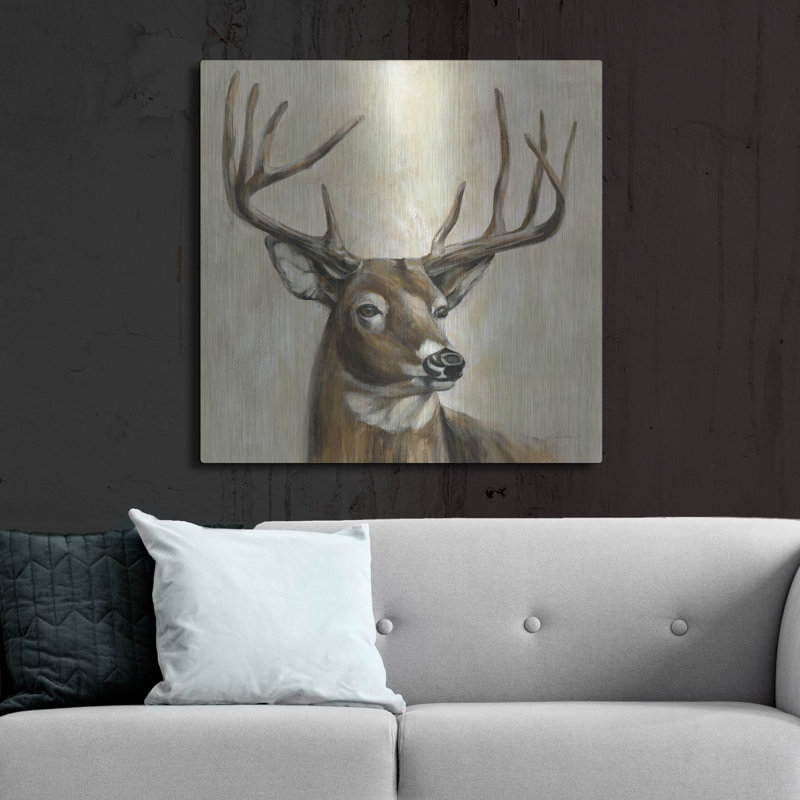 "Bronze Deer" par Silvia Vassileva sur métal, H 36 po x l 36 po