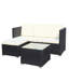 Ensemble de 5 meubles de patio: PE, beige et coussins de table