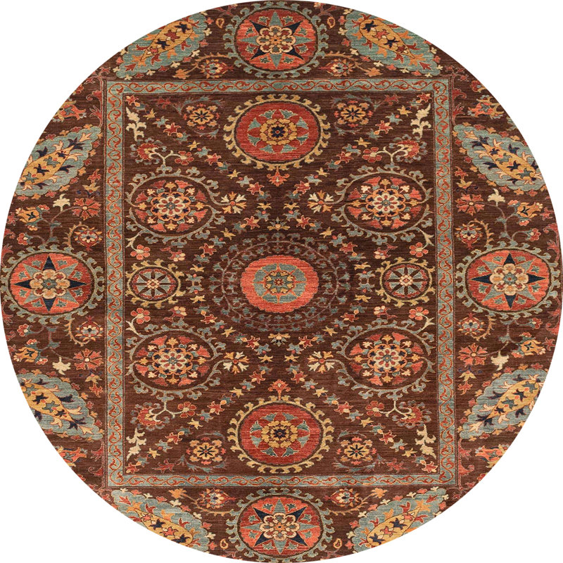 Abstract Indoor Rug, Round 5'