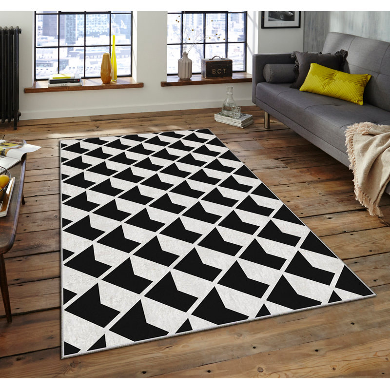 Luxurious Non-Slip Area Rug, 4.0 x 5.9 Feet, 100% Polyester, 740g/m² | Velvet Fabric with Digital Print | Easy-Clean Laminated Sponge Underside, Machine Washable | Perfect for Living Room, Bedroom & Home Decor