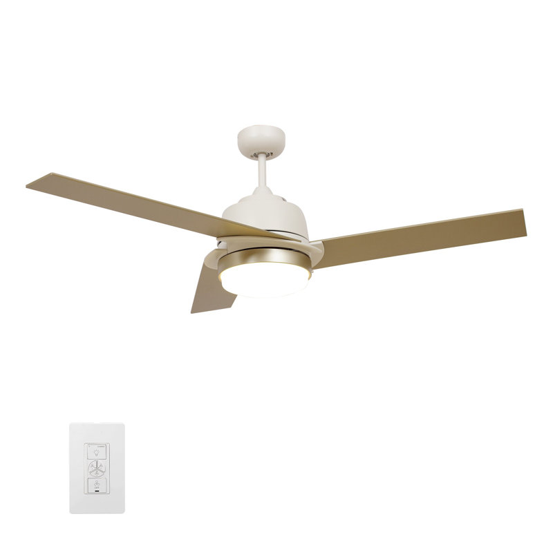 Ventilateur de plafond intelligent de 52 pouces avec commande murale Aeryn, ensemble d'éclairage inclus, fonctionne avec l'assistant Google, Amazon Alexa et les raccourcis Siri.
