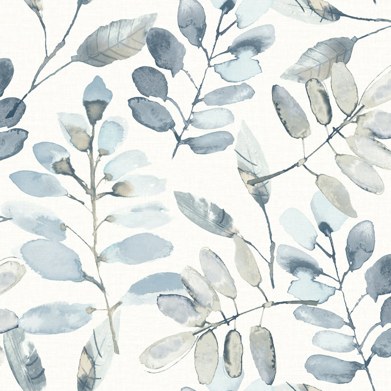 Elkins 33' L x 20.5" W Smooth Wallpaper Roll, Blue