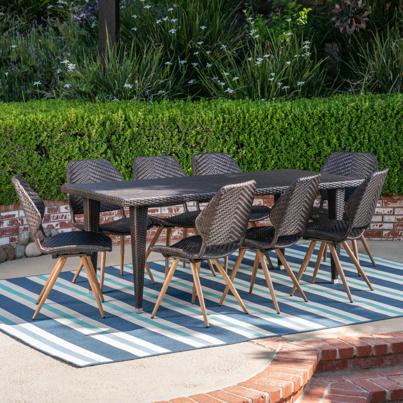 Pluto 8 - Person Patio Dining Set with Rectangular Table