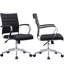 Fauteuil de bureau de direction moderne en cuir de polyuréthane ergonomique à dossier moyen avec accoudoirs rembourrés et inclinable, confortable pour le bureau personnel et la salle de conférence, noir-826146523-826146340