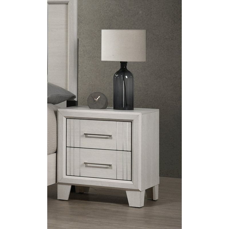 Table de chevet contemporaine à 2 tiroirs 1Pc