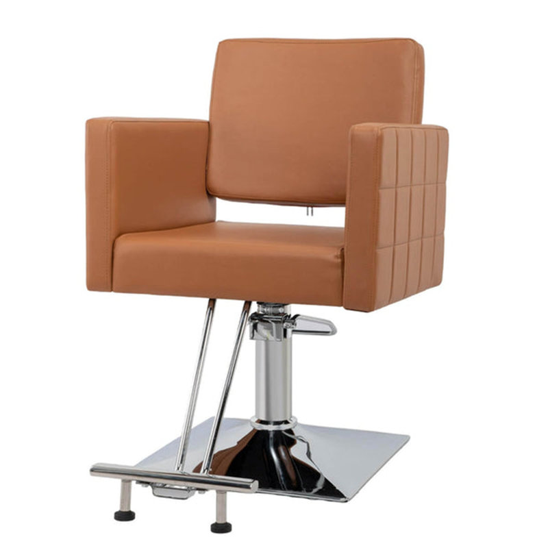 Brown Heavy Duty Hydraulic Wide Seat Hair Stylist Salon Chair
