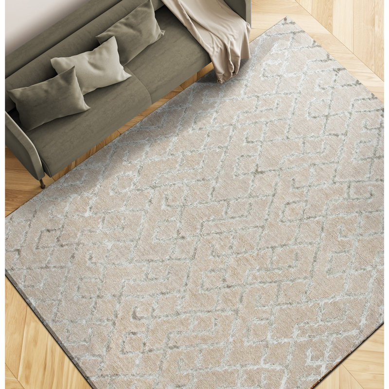 Himalayan Geometric Area Rug in Beige/Gray, Rectangle 9' x 9'8"