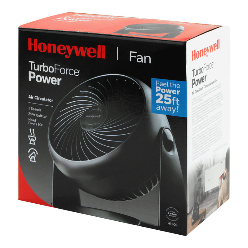 Honeywell Turbo Force Power Fan Quiet Operation Cooling 3 Speed Wall Mountable