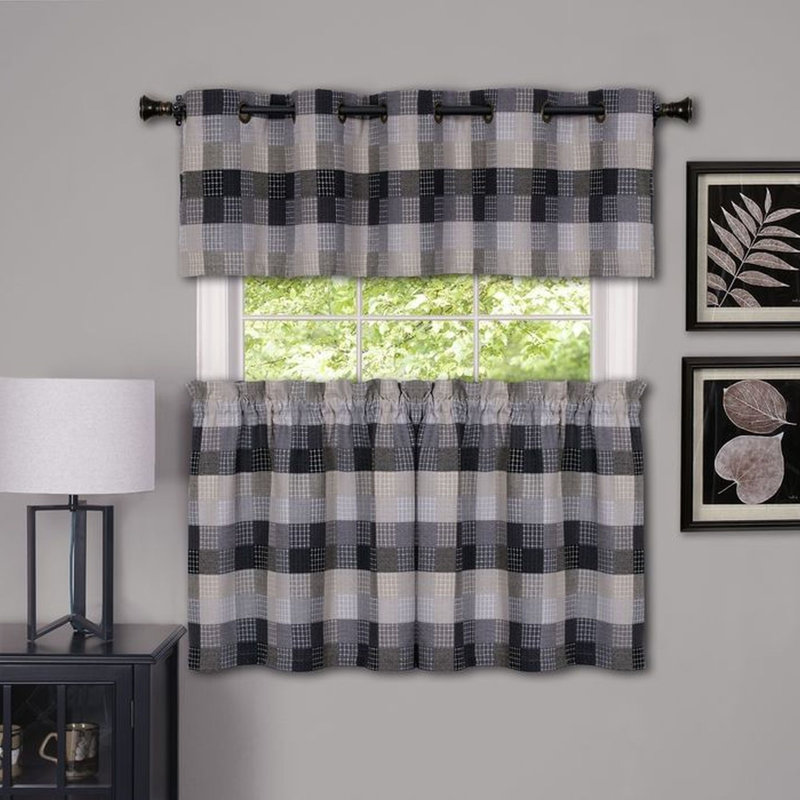Cantonnière 57 po Assel, l 57 po x L 36 po, Noir / Beige