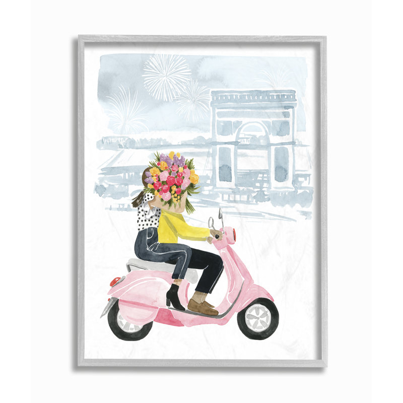 « paris fleur bleu rose », reproduction d’art, H 16 po x l 20 po x P 1,5 po, Estampe numérique Farmhouse