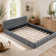 Queen Size Upholstered Platform Bed With Thick Fabric, Grounded Bed With Solid Frame