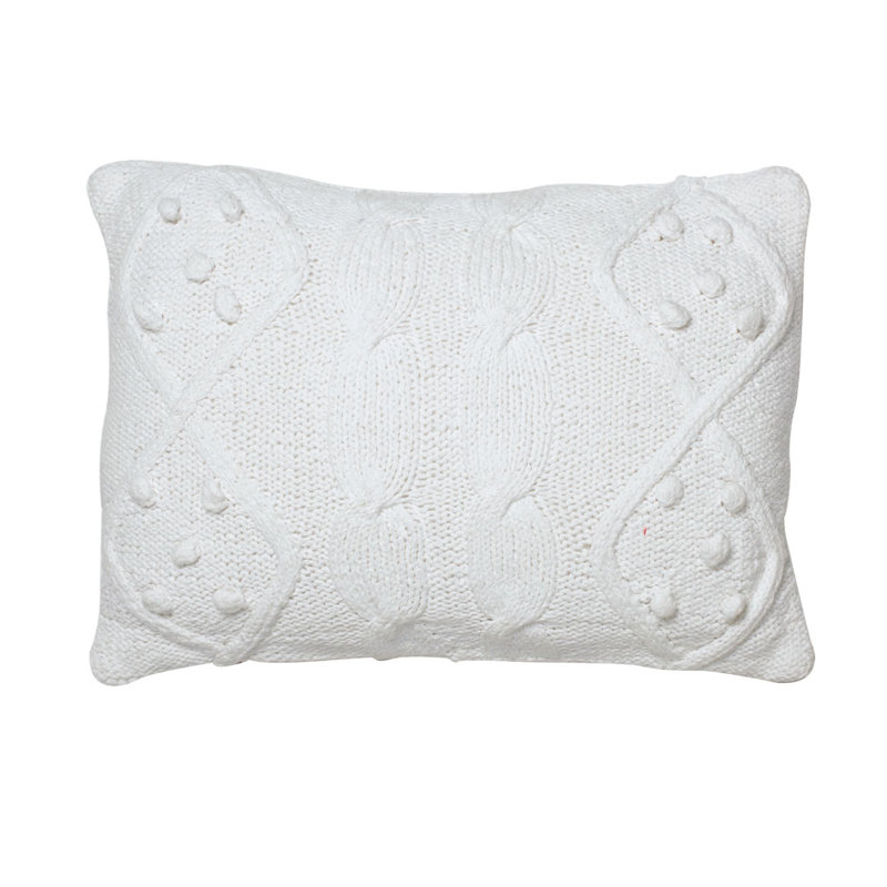  Handknit Cushion Pillow, Off White