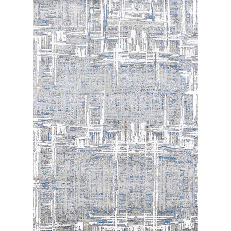Tapis noué à la main en bleu / brun