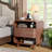 Modern Nightstand W/open Shelf Storage, Mid Century Night Stand Set Of 2, With Drawer, Curved Profile, Wood Bedside End Table For Bedroom, Walnut-1548610020-1548610010