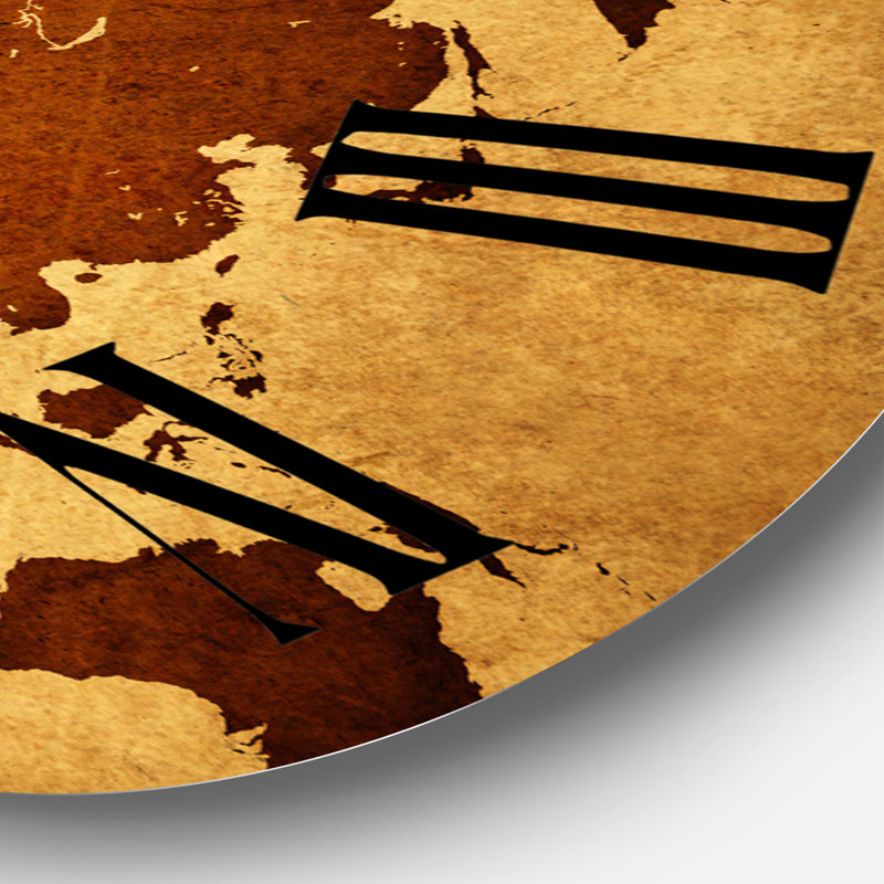 Ancienne carte du monde VI - horloge murale rétro, Grand