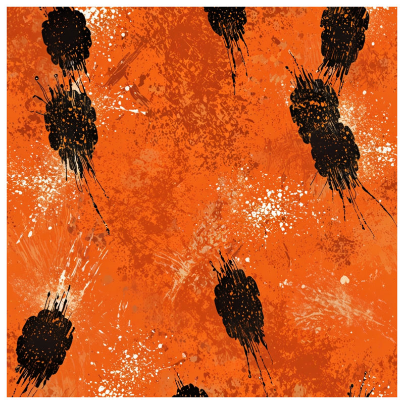 Tapis de bain orange et noir, L 34 po x L 21 po