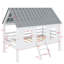  Lit simple mezzanine bas avec toit et deux fenêtres à l'avant