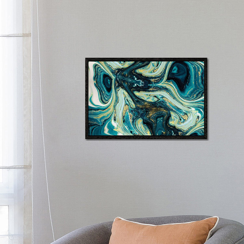 Spacetime - Print on Canvas, 45.72cm H x 66.04cm W x 3.81cm D, Black Framed