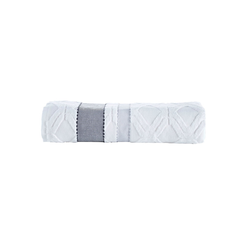 Turkish Cotton Plush Jacquard Bath Sheet, White