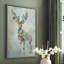 Fantastic Florals Deer, reproduction encadrée complète - bois massif-777865360-777865355