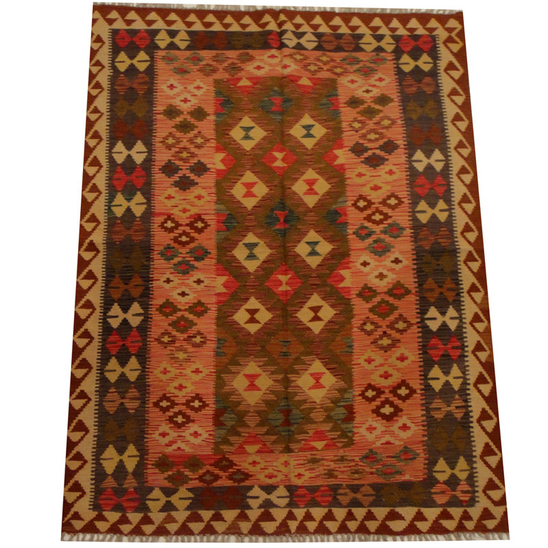 Tapis rouge tissé à la main Azpeitia