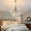 4-head 12-ball glass chandelier, living room and dining room main light, adjustable hanging rod, including e26 light source