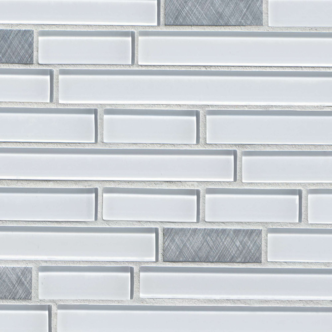 Palazzo Glace Interlocking 12 in. x 12 in. Glass Metal Blend Mosaic Wall Tile Ackland