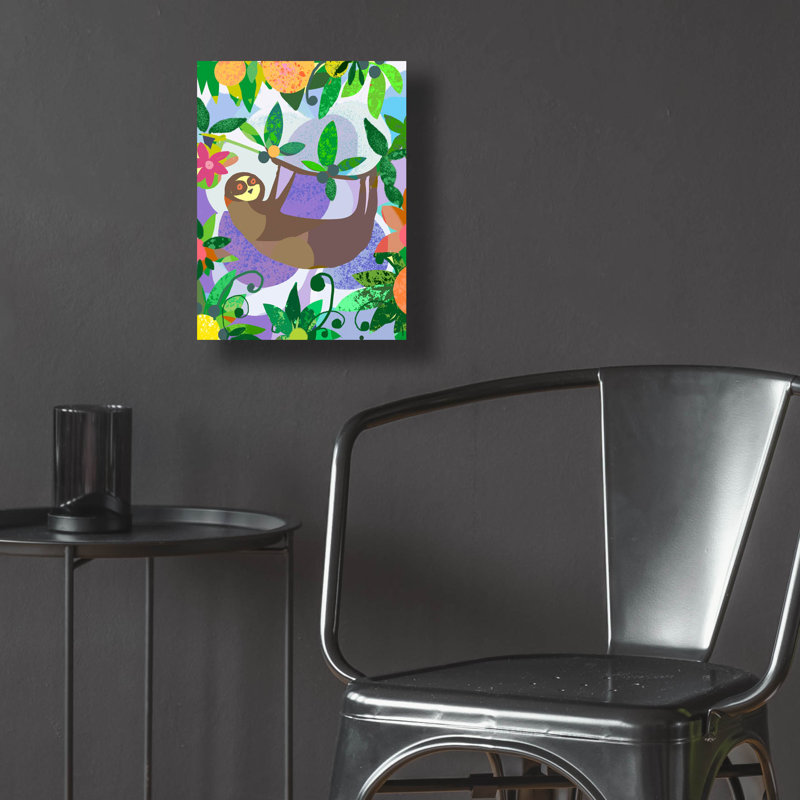 «Sloth» par Holly McGee, art mural en verre acrylique, H 16 po x l 12 po x P 0,13 po