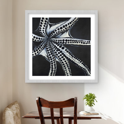 Grand imprimé tentacule de pieuvre - décor encadré mat