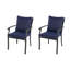 Chaises de patio en métal 2 pièces avec coussins bleus Maynard-122588614