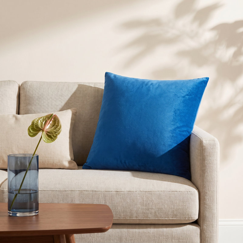 Elton Accent Pillow, Duck Down, Square 20", Blue