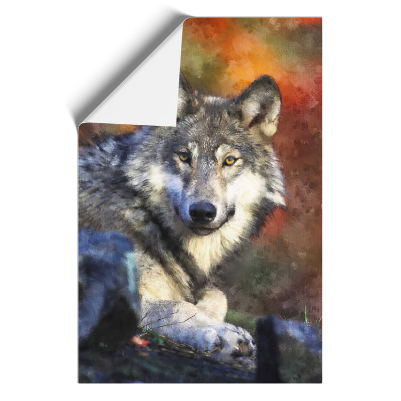 Wolf Painting - Frameless Print, 30cm H x 21cm W x 0.1cm D