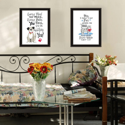 2-Piece Vignette It's Called Furr-Niture Isn't It? Framed Wall Art Set, Pet Themed Prints For Living Room And Bedroom Decor | Gift Idea