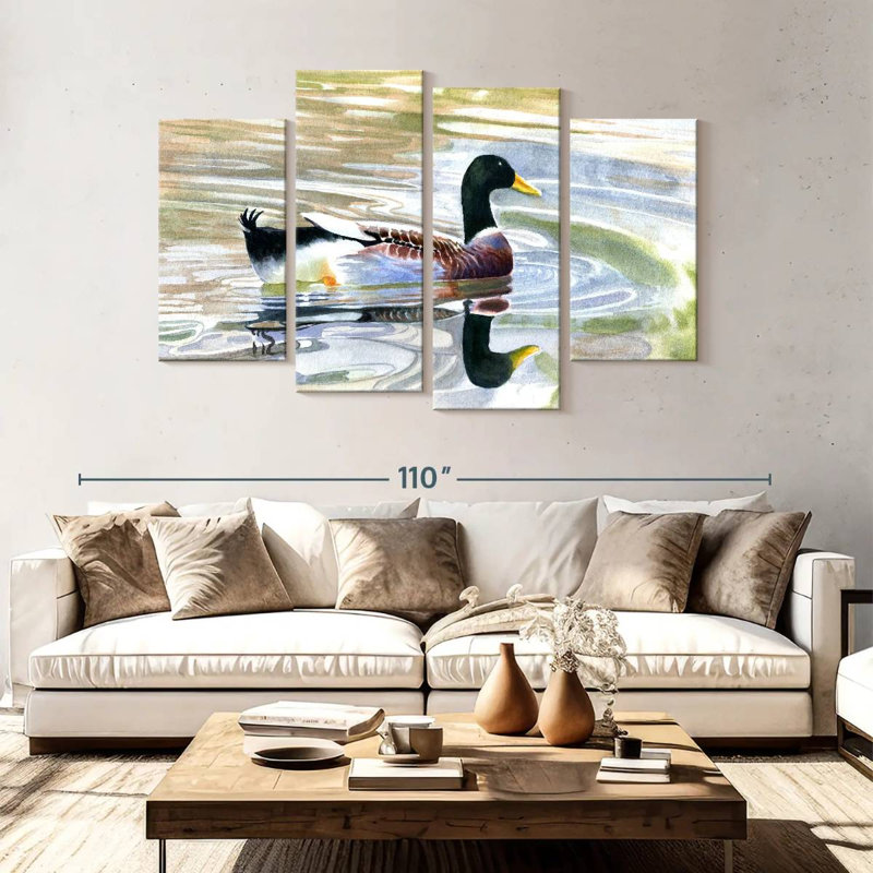 Brampt Duck Water Reflection, 54" H x 84" W