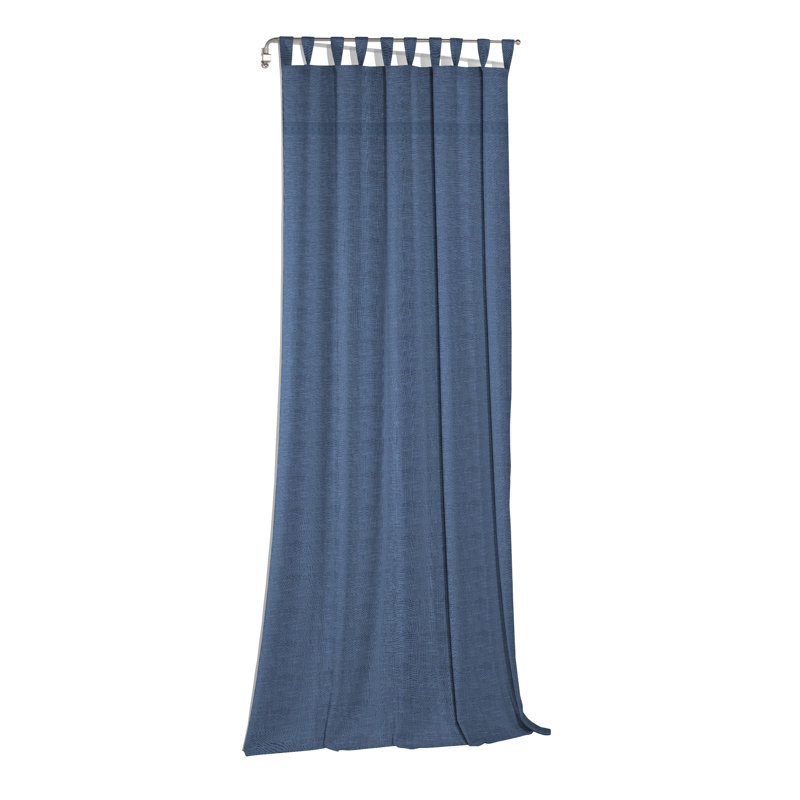 Salley Tab Top Curtain Single Panel, opaque, Light blue, 132cm Width x 225cm Drop