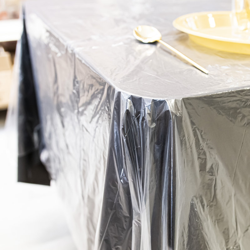 Disposable Clear Heavy-Duty Table Cover or Cover Protector- Great for All Occasions, 140'' Rectangle