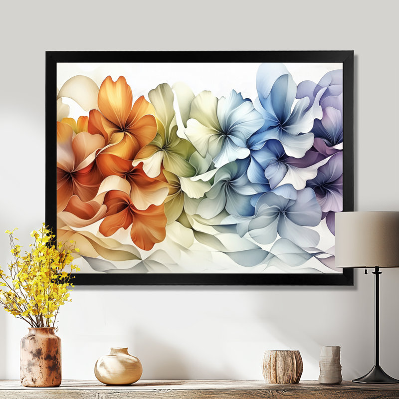 «Geraniums Fantasy Field of Colors - Geraniums», art mural grand format, Cadre simple, Noir, H 12 po x l 20 po