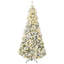 Décoration de Noël d'arbre de Noël artificielle haute 7,5 pi avec 1188 branches floquées par la neige, 500 lumières DEL blanc chaud, ouverture automatique, vert