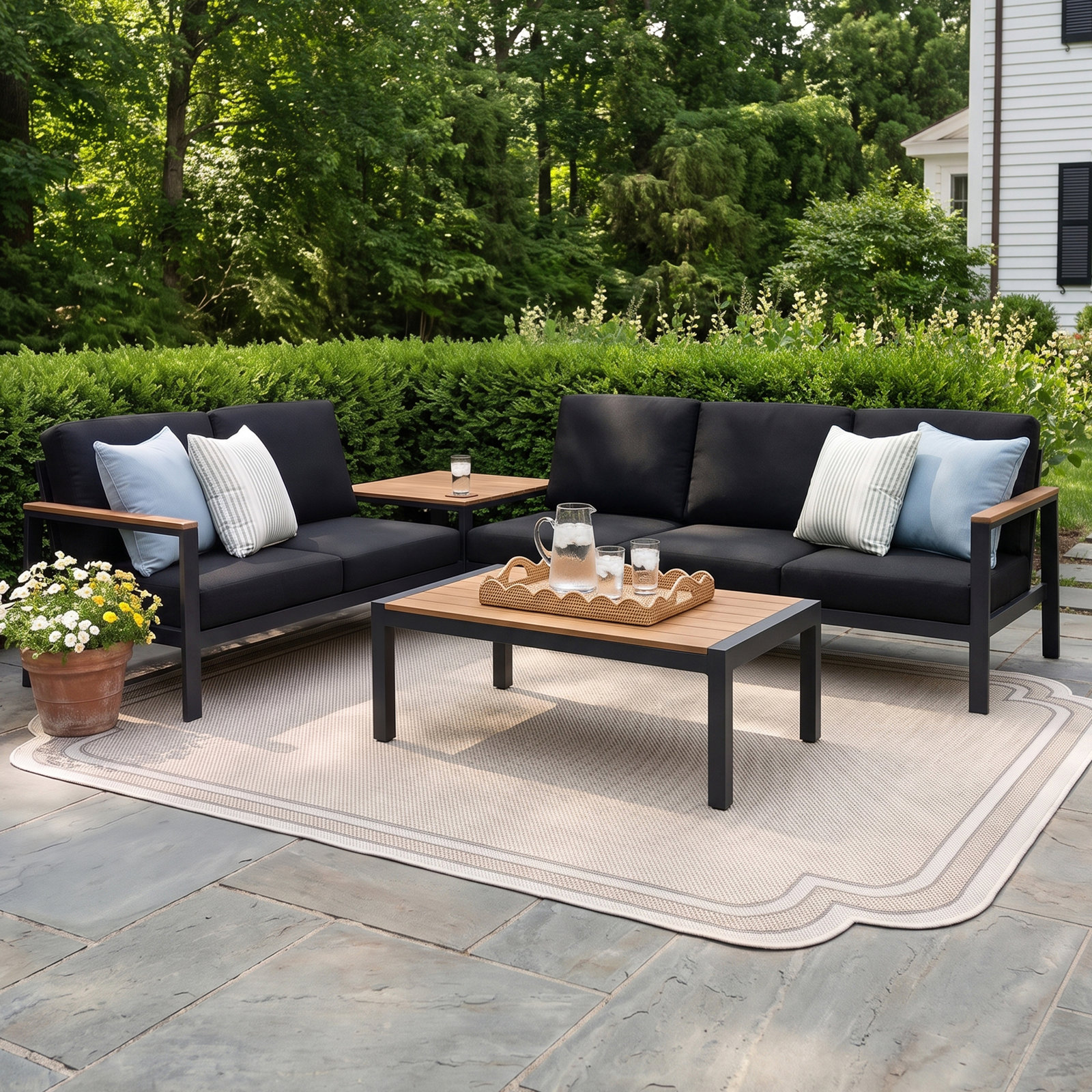 Townsend 5-Person Sunbrella® Patio Seating Group, Black