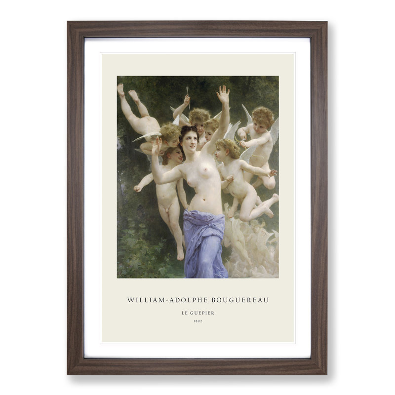 The Invitation by William-Adolphe Bouguereau - Picture Frame Painting, Walnut Framed, 36cm H x 27cm W x 2cm D