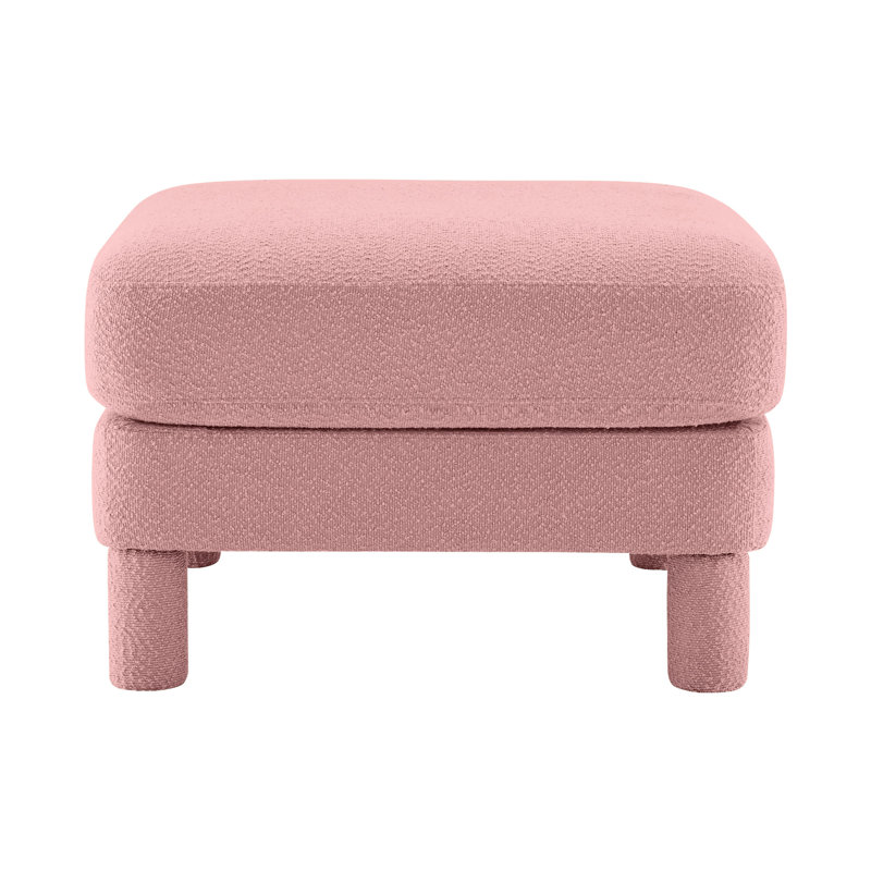 Rose moderne avec tissu bouclé, courbes élégantes, pieds cylindriques, rembourrage et ressorts confortables pour un design relaxant, base, rassemblements doux et respirants