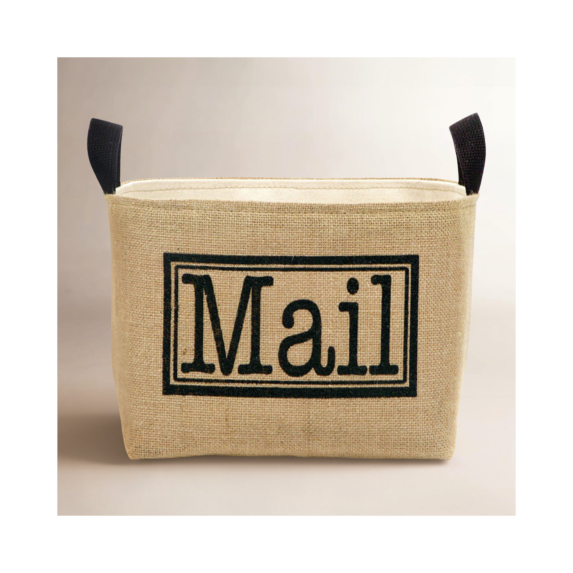 Mail Burlap Storage Fabric Bin