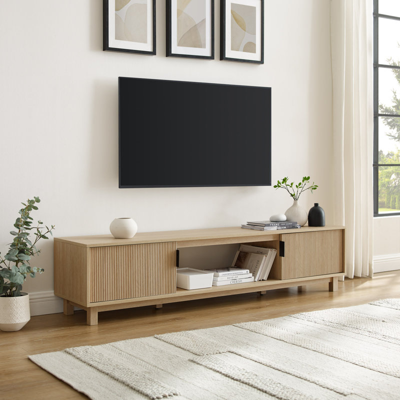 Farmann Reeded 2-Door TV Stand, Coastal Oak, 70" W