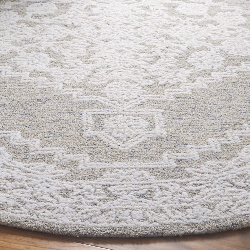 Mehtab Hand Tufted Performance Oriental Rug, Round 6'