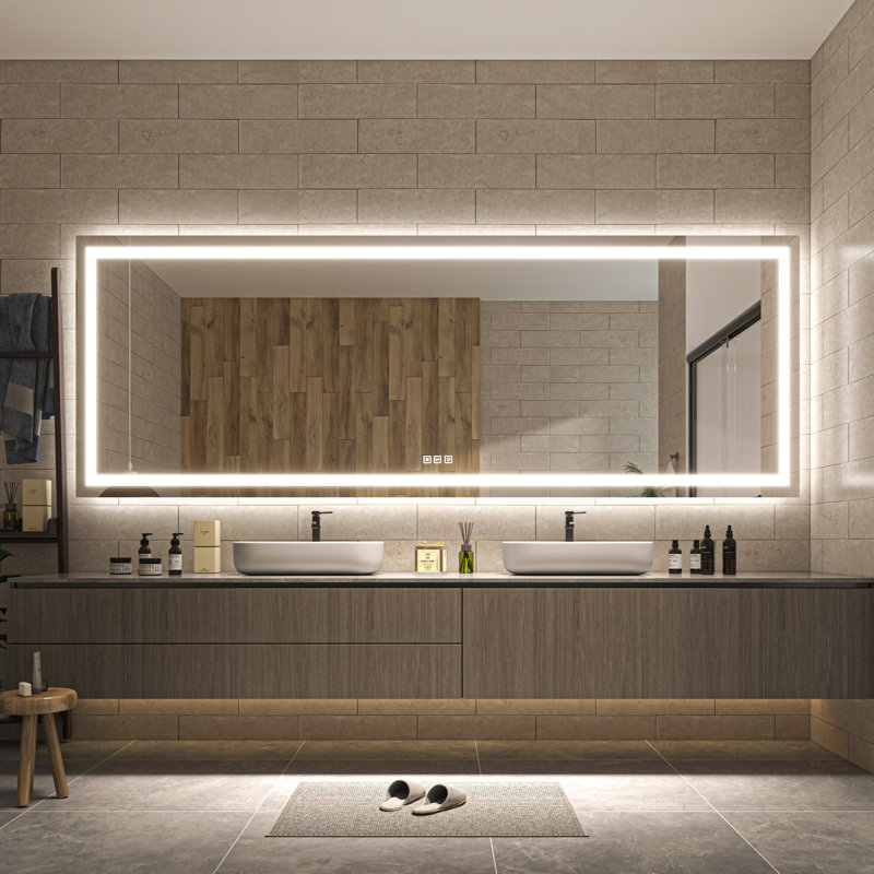 Ulrika Flat LED Mirror, 110" x 40", Rectangle