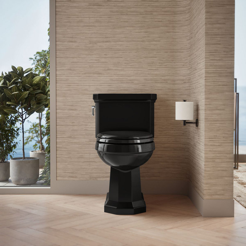 Kathryn™ 1.28 GPF Water Efficient Elongated One-Piece toilet (Seat Included), Ice Gray