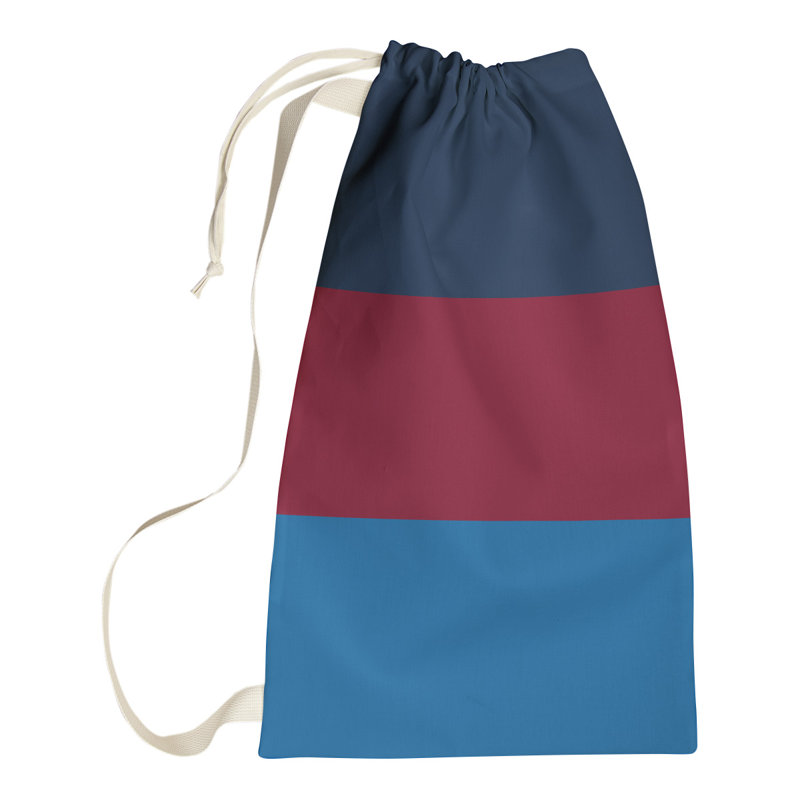 Fabric Laundry Bag with Handles, 29" H x 18" W x 1.5" D, Polar Night Blue/Red/Aviator Blue