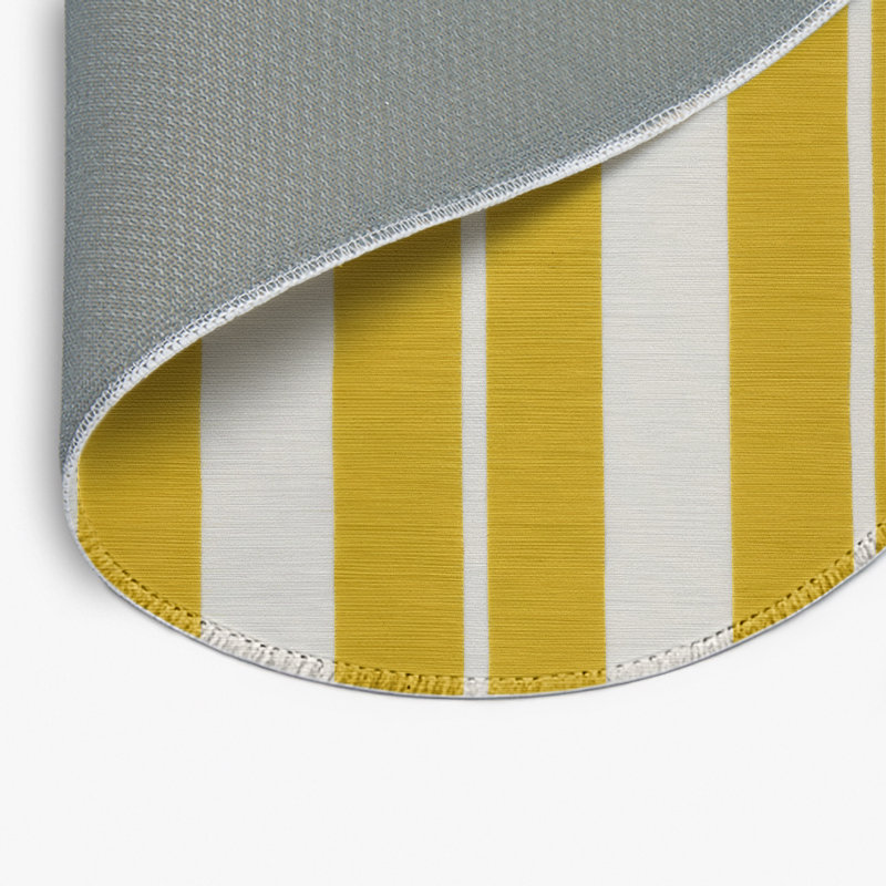 Tapis intérieur / extérieur gris HorizontalStripes, Rond 5 pi