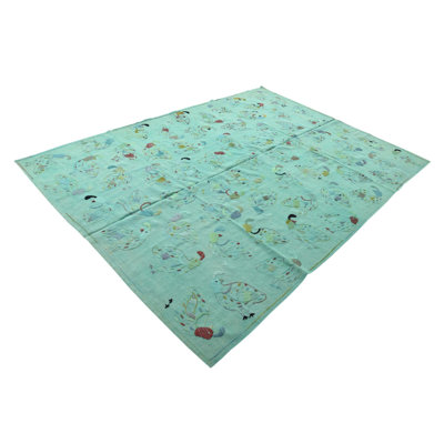 Tapis 6 po x 9 po turquoise